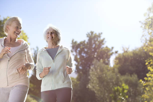 istock Senior women running outdoors 184312732