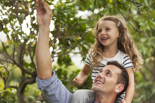 istock Father carrying daughter on shoulders 184314500