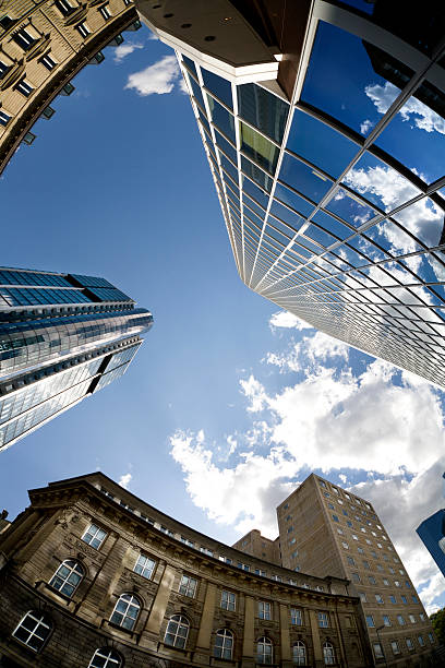 istock Financial district Frankfurt, fish-eyes lens 184314762