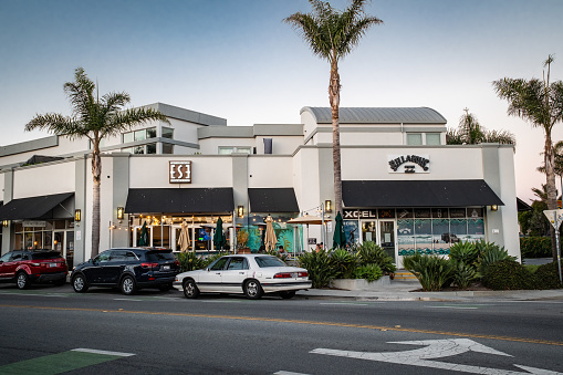 Capitola, CA - September 6, 2023: Shops and restaurant at the corner of Portola Drive and 41st. Avenue.