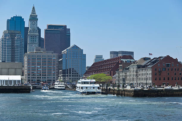 istock Boston's Long Wharf, Ferry and Skyline from the Harbor 184315049
