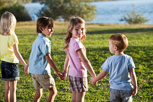istock Four children at the park 184315454