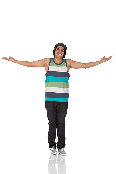 istock Smiling man with his arms outstretched 184315793
