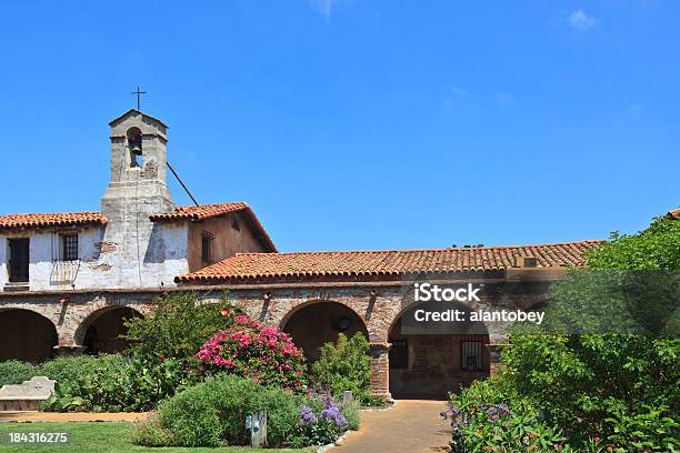 San Juan Capistrano Ca Old Mission And Courtyard Stock Photo - Download Image Now - California, Catholicism, Church