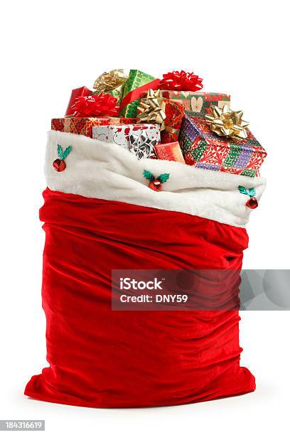 Santatasche Stockfoto und mehr Bilder von Weihnachtsmann - Weihnachtsmann, Tragebehältnis, Sack