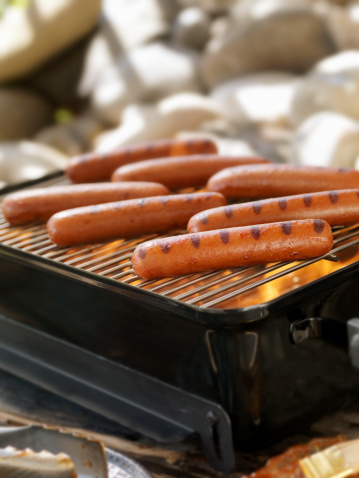 Hotdogs on an Outdoor Grill -Photographed on Hasselblad H3D2-39mb Camera