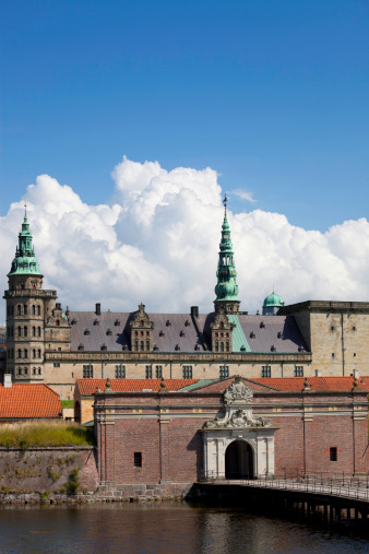 The entrance to Kronborg castle by the coast in Helsingør. UNESCO world heritage site.