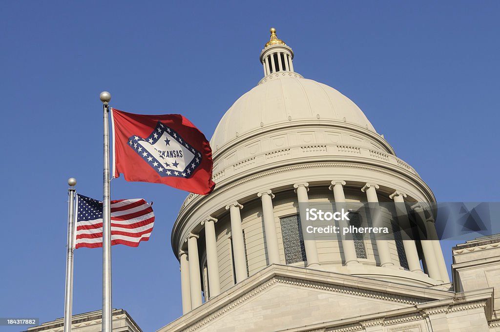 Arkansas State Capitol i znaczniki - Zbiór zdjęć royalty-free (Stan Arkansas)