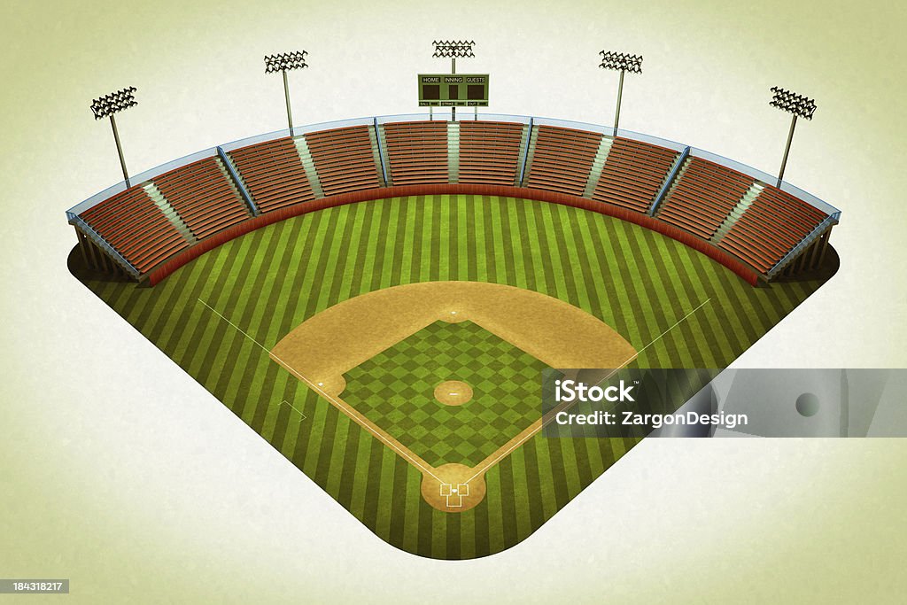 Campo da baseball d'epoca - Foto stock royalty-free di Campo da baseball