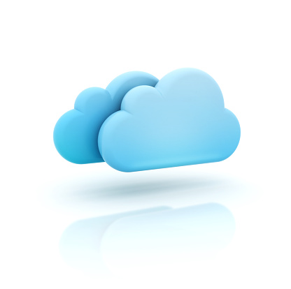 cloud icon for weather or Cloud Computing Concept rendered in 3D..