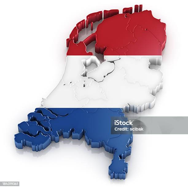 Países Bajos Mapa Con Bandera Foto de stock y más banco de imágenes de Fondo blanco - Fondo blanco, Mapa, Países Bajos