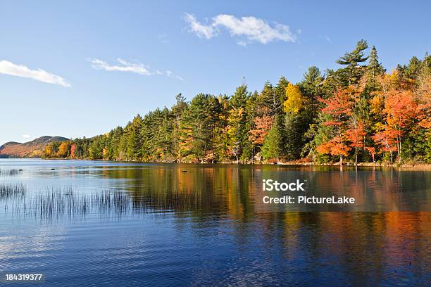 Eagle Lake Autumn Morning Acadia National Park Stock Photo - Download Image Now - Acadia National Park, Maine, Lake