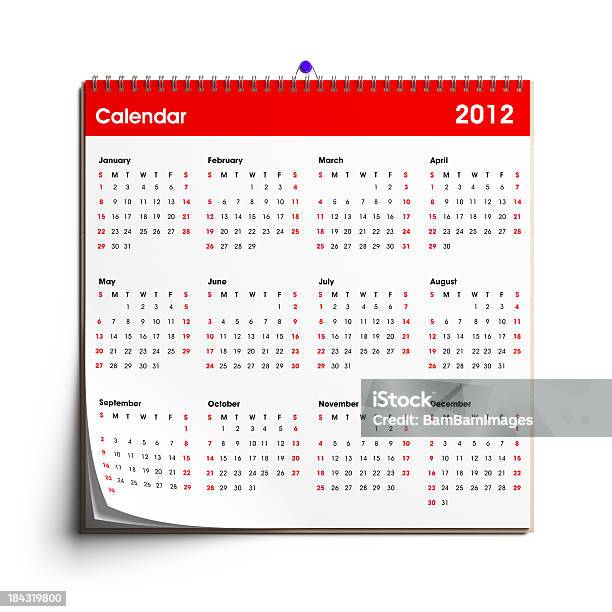 Wand Kalender 2012 Stockfoto und mehr Bilder von 2012 - 2012, Braun, Buchseite