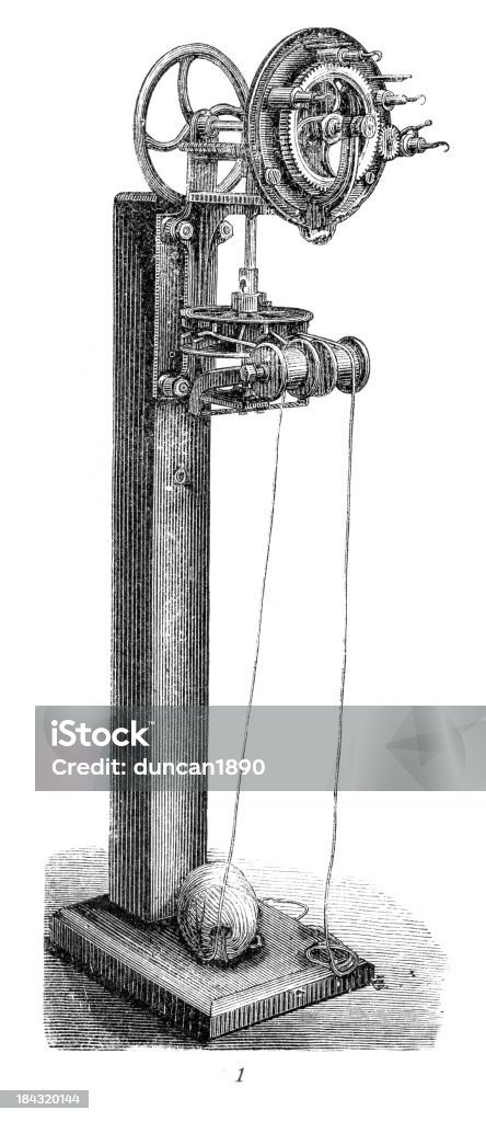 Old Model Machine For Rope Making Retro Machinery Ropemaker Stock Illustration - Download Image Now ...