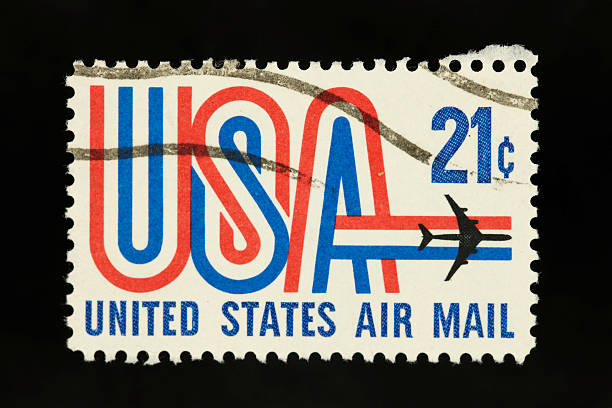 istock US vintage air mail postage stamp 21 cents 184320321