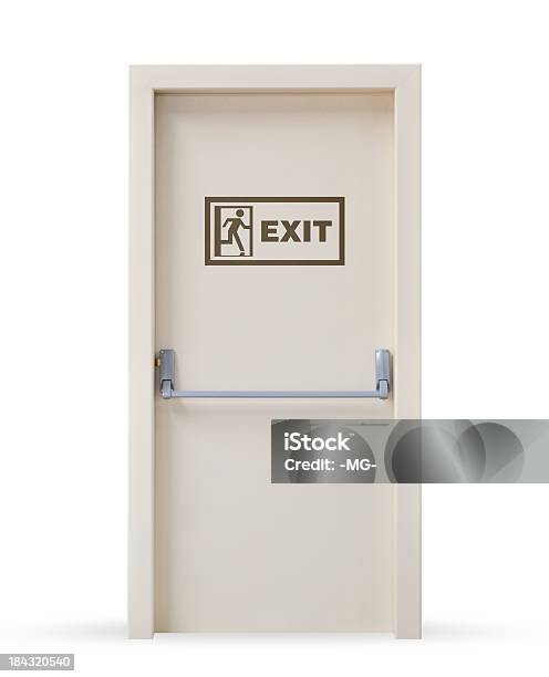 Emergency Exit Door Stock Photo - Download Image Now - Door, Leaving, Exit Sign