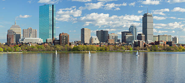 cidade de boston - boston skyline day back bay - fotografias e filmes do acervo