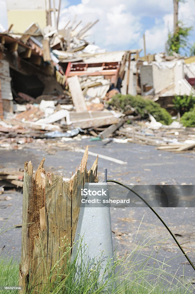 Smashed Pole Power Pole Broken By Tornado Stock Photo - Download Image Now ...