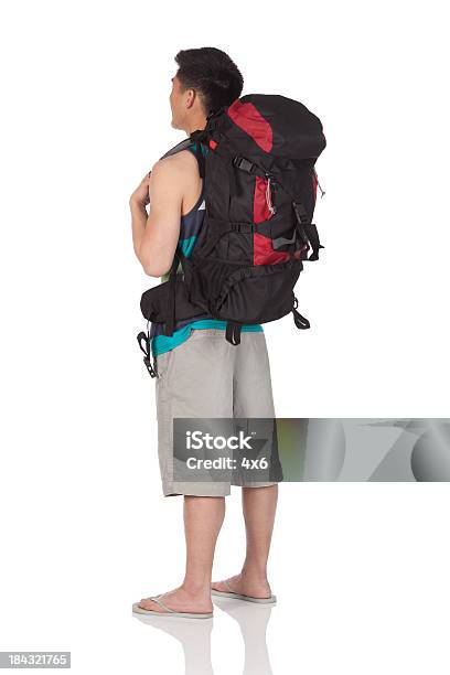 Hiker With Backpack Stock Photo - Download Image Now - Backpack, Cut Out, Back