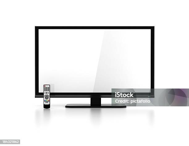 Leerefernseher Mit Fernbedienung Stockfoto und mehr Bilder von Fernseher - Fernseher, Weißer Hintergrund, Freisteller – Neutraler Hintergrund