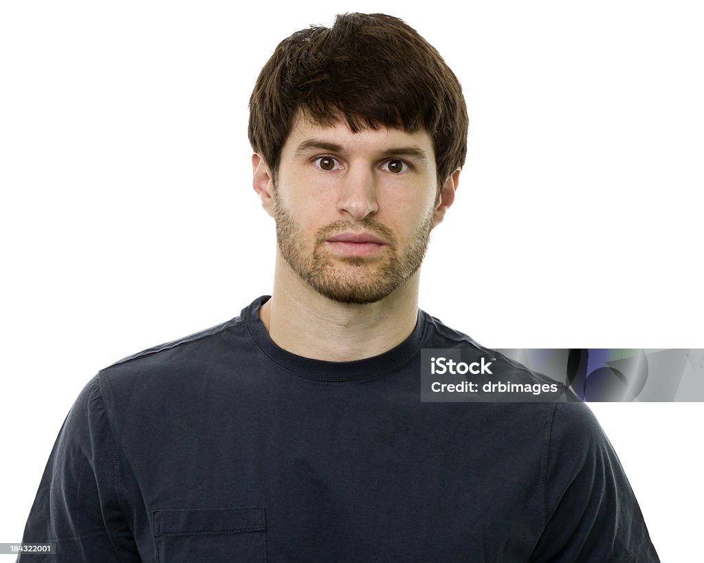 Male Portrait Portrait of a man on a white background. Mug Shot Stock Photo