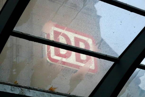 Koblenz, Germany - December 06, 2023: DB sign in Koblenz Train Station.