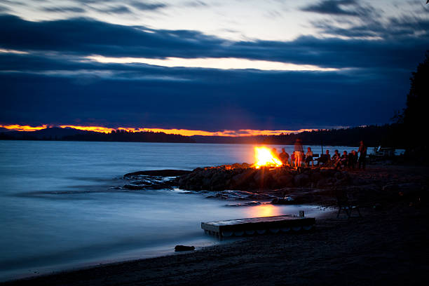 Summer Campfire at sunset