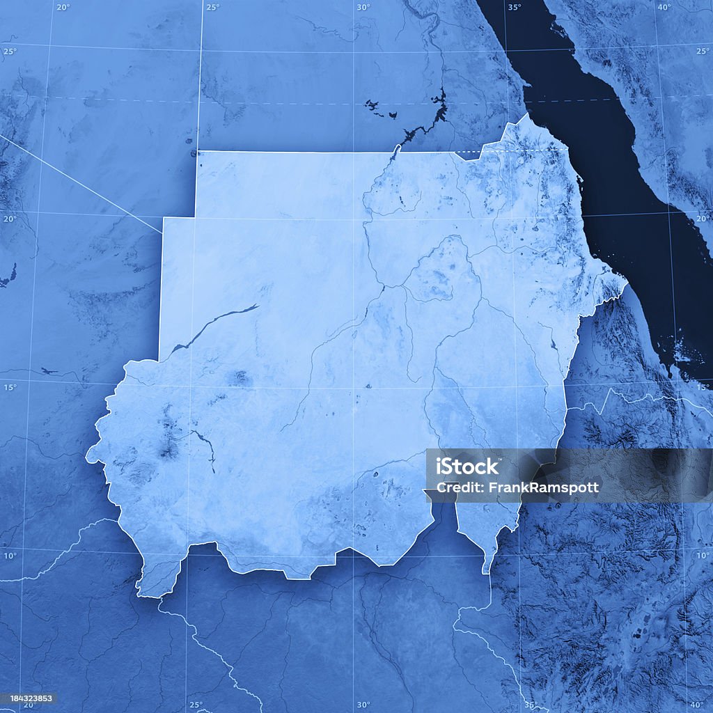 수단 2011 Topographic 맵 - 로열티 프리 수단 스톡 사진