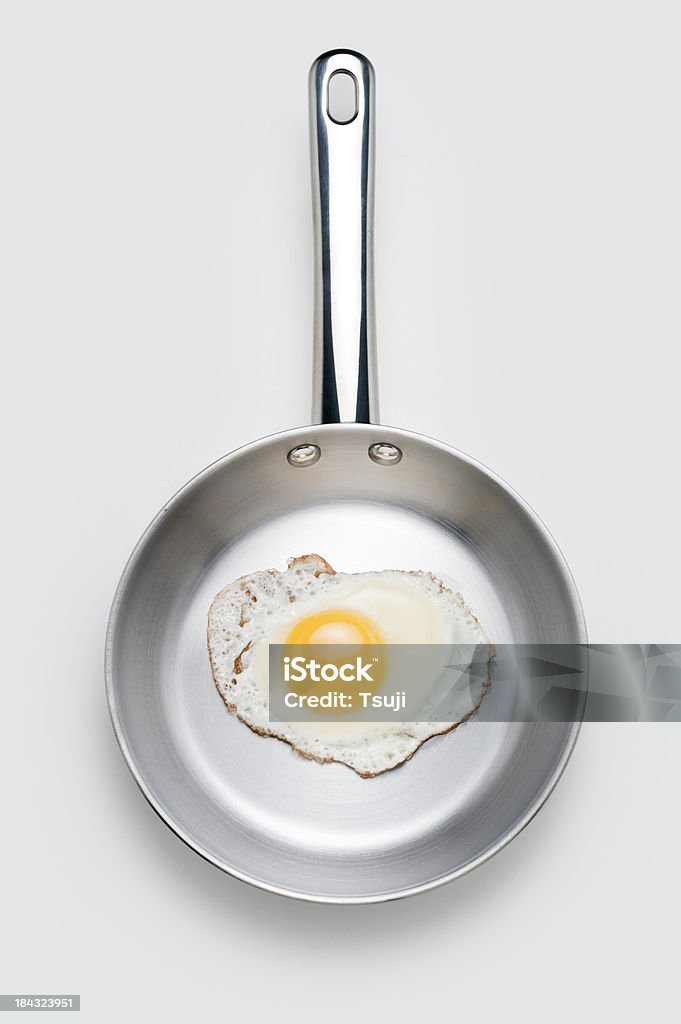 Skillet a sartén y huevo - Foto de stock de Huevo - Comida básica libre de derechos