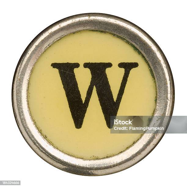 Alphabet Letter W From Old Manual Typewriter Stock Photo - Download Image Now - Alphabet, Antique, Arts Culture and Entertainment