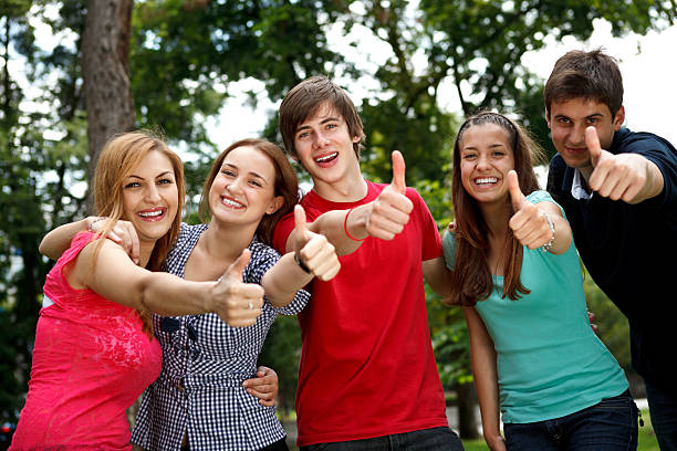 istock Group of young people showing thumbs up 184324712