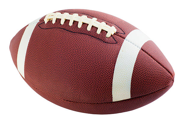Football with path "American football isolated against white background, Path included." american football ball stock pictures, royalty-free photos & images