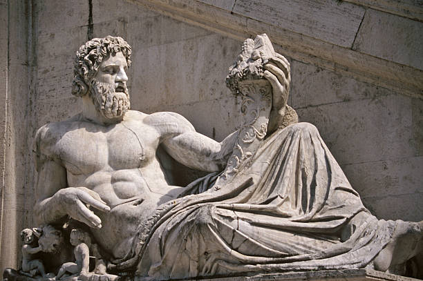 istock River Tiber god statue in piazza del Campidoglio, Rome, Italy 184325959
