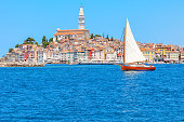 Sailing in front of Rovinj Old Town