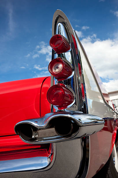istock Tail Fin of Red Classic Car 184326033