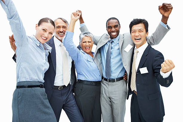 istock Business people enjoying their success 184326091