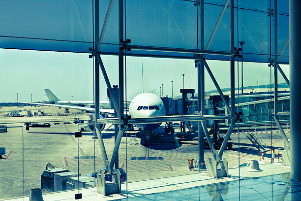 istock Cross processed modern airport vista 184326189