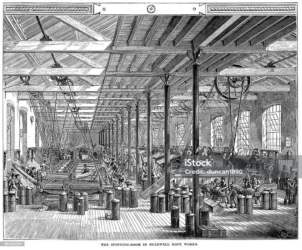 Girar sala em Shadwell Fábrica de Corda - Royalty-free Revolução industrial Ilustração de stock