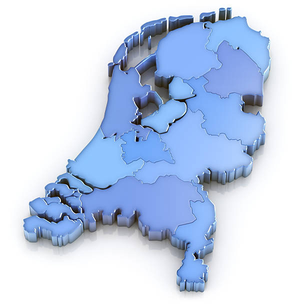 Netherlands map with provinces stock photo