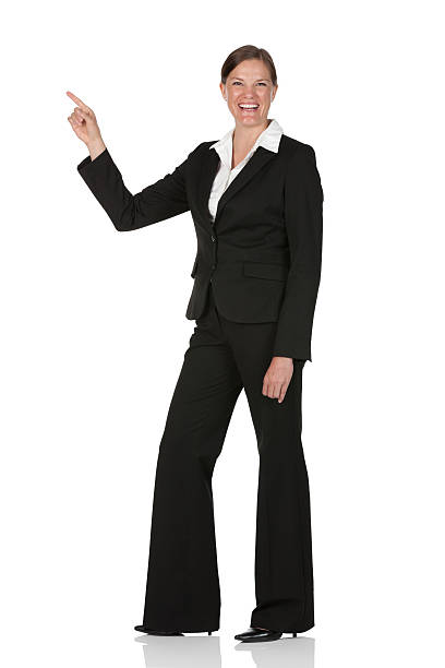 istock Smiling businesswoman pointing 184326602