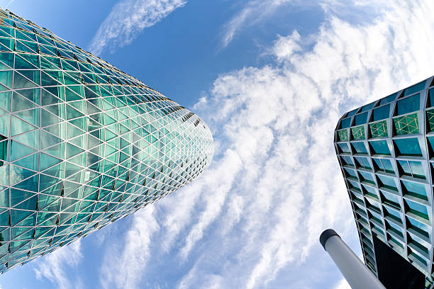 istock Westhafen Tower, Frankfurt - low-angle view 184326783