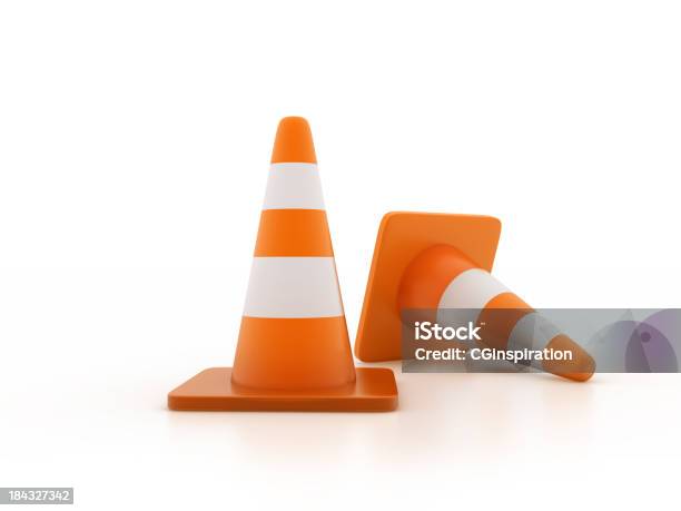 Traffic Cones Stock Photo - Download Image Now - Traffic Cone, Cut Out, Orange Color