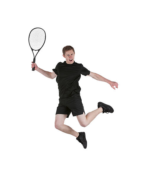 istock Man playing tennis 184327550