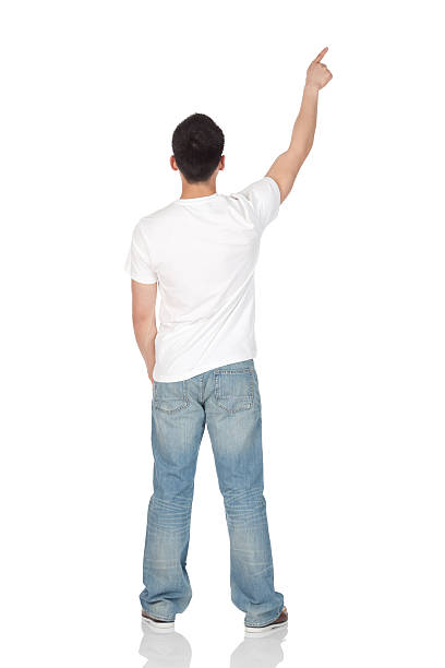 istock Rear view of a man pointing 184327582