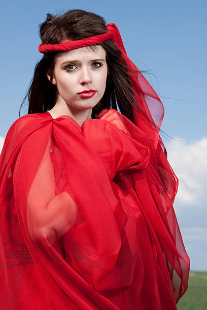istock Woman Wearing Red Outdoors 184327637