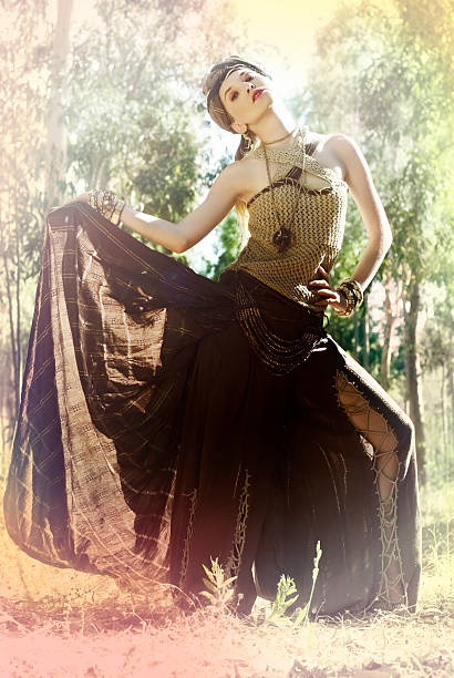 istock Fashion model in the forest 184327727