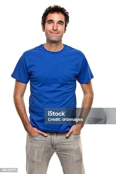 Foto de Retrato Masculino e mais fotos de stock de Camiseta - Camiseta, Azul, Homens