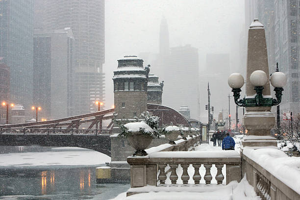 Chicago River im Winter – Foto