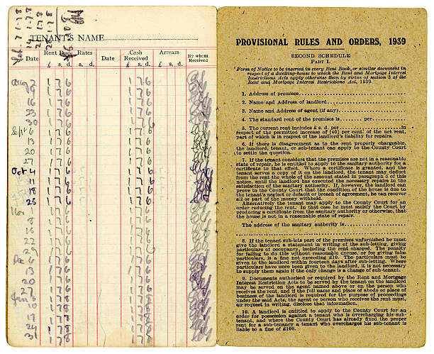 istock Old British rent book 1947 (inside back) 184328136