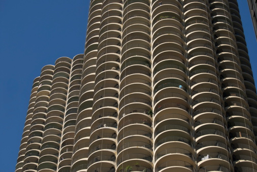 Modern architecture detail in Chicago.